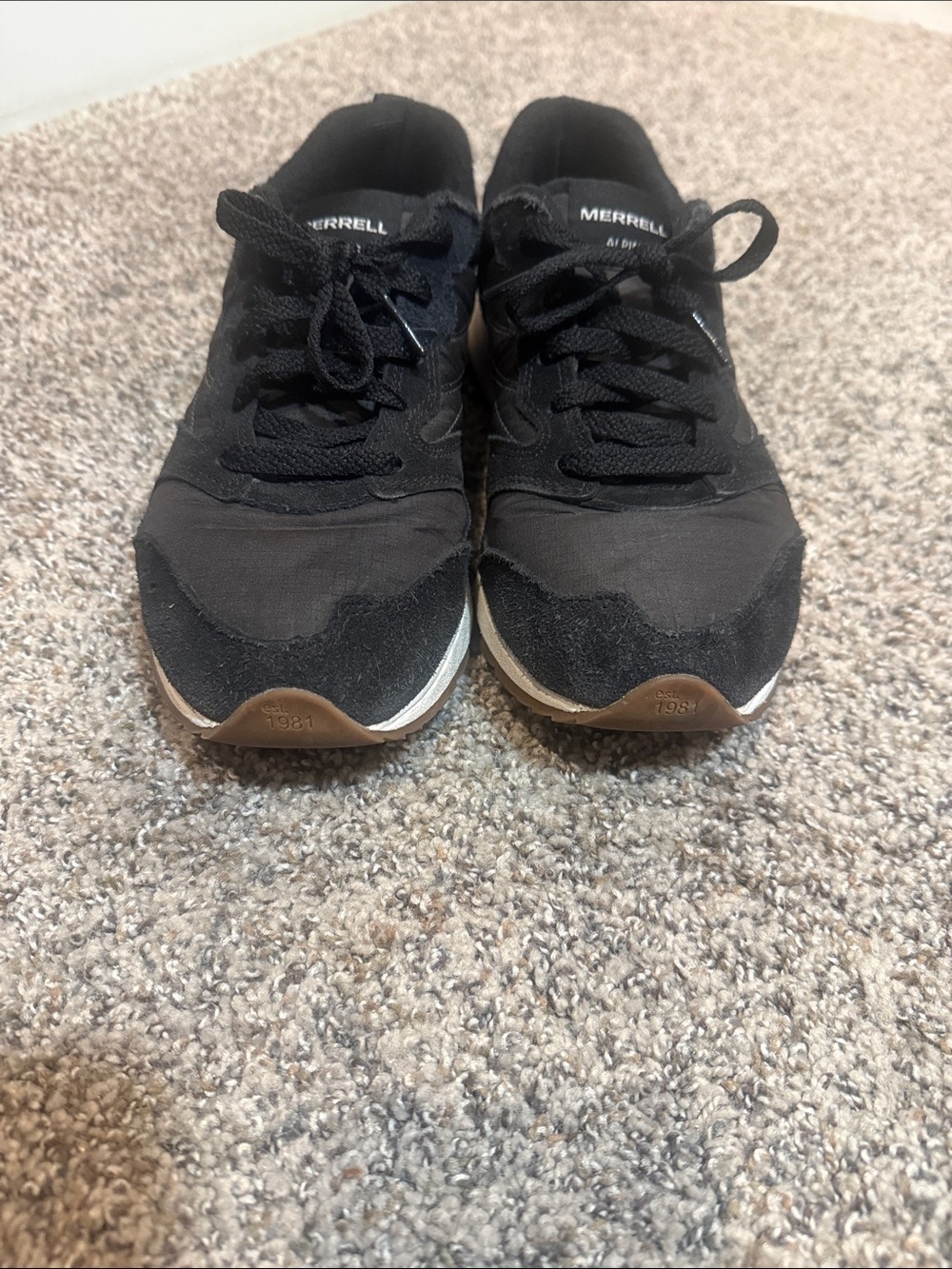 Merrell Men's Black and Brown Casual Lace-Up Sneakers